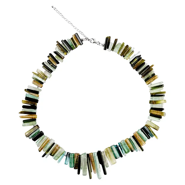 Chaîne Tourmaline (verte), bâtonnets (10 - 20mm), Pièces uniques 004 | Marco Schreier