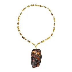 2822309003 Collier Kopal, Unikat 003 | Schreier Großhandel Edelsteine, Heilsteine & Schmuck