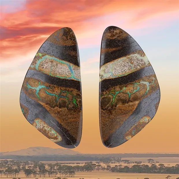 Cabochons Opale de Boulder Pièces uniques 002, 7,5cm | Marco Schreier