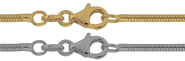 Schlangenketten Silber & vergoldet | Schreier Edelsteine, Heilsteine & Schmuck