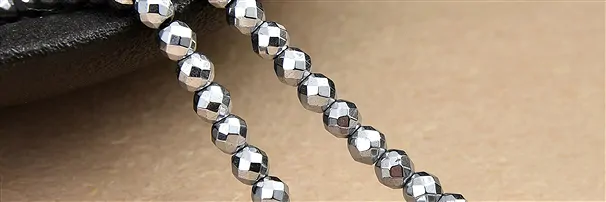 Hilos de hematina (plata, gris) | piedras preciosas, piedras curativas y joyería