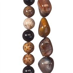 Edelsteinstränge Versteinertes Holz | Schreier Edelsteine, Heilsteine & Schmuck