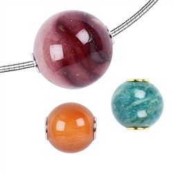 Gebohrte Steine mit Silberkappen | Großhändler Edelsteine, Heilsteine & Schmuck