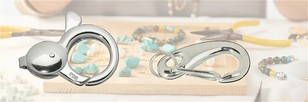 Modelli con design a moschettone in argento | grossista gemme e pietre curative