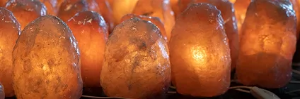 Lamps and tea lights made from salt | wholesaler gems, healing stones & jewelry
