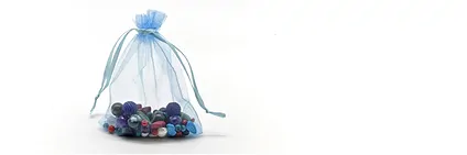 Semi-transparent organza bags | minerals trade - gems, healing stones & jewelry