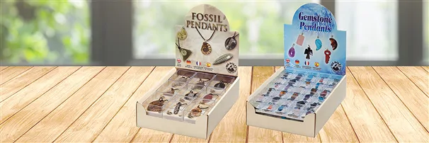 günstige Tischdisplays mit Mineralien | Edelsteine, Heilsteine & Schmuck-Handel