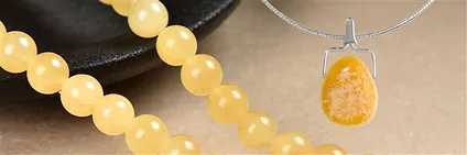 Gioielli, fili e calcite perforata | Gemme Schreier, pietre curative e gioielli