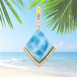 Larimar jewelry Gold 375 | wholesaler - gems, precious & healing stones, jewelry