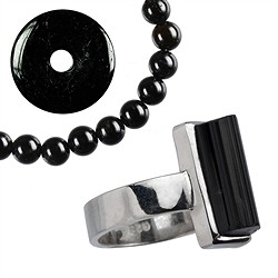 Jewelry and stone parts with Tourmaline (black) | gems, healing stones & jewelry