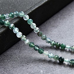 Fili di pietre preziose in agata muschiata | grossista gemme e pietre curative