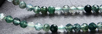 Fili di pietre preziose in agata muschiata | grossista gemme e pietre curative