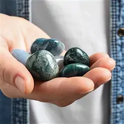 Trommelsteine & Poliertes Moosachat | Schreier Edelsteine, Heilsteine & Schmuck