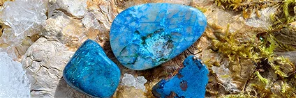 Shattuckite and Shattuckite in Quartz | wholesale gems, healing stones & jewelry