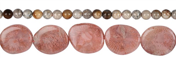 drilled shapes, donuts, strands of coral | wholesaler gems & healing stones