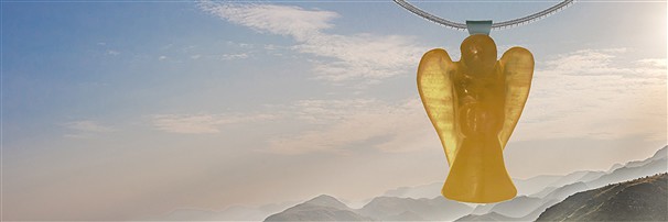 Gemstone angel and wing pendant | wholesaler gems, healing stones & jewelry