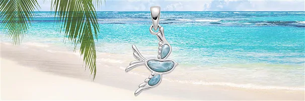 Ciondolo in larimar con animali e simboli | grossista gemme e pietre curative