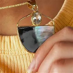 Bijoux YinYang avec nacre | Pierres précieuses, pierres thérapeutiques & bijoux