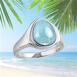 Silver rings with Larimar | Schreier - wholesaler gems, healing stones & jewelry
