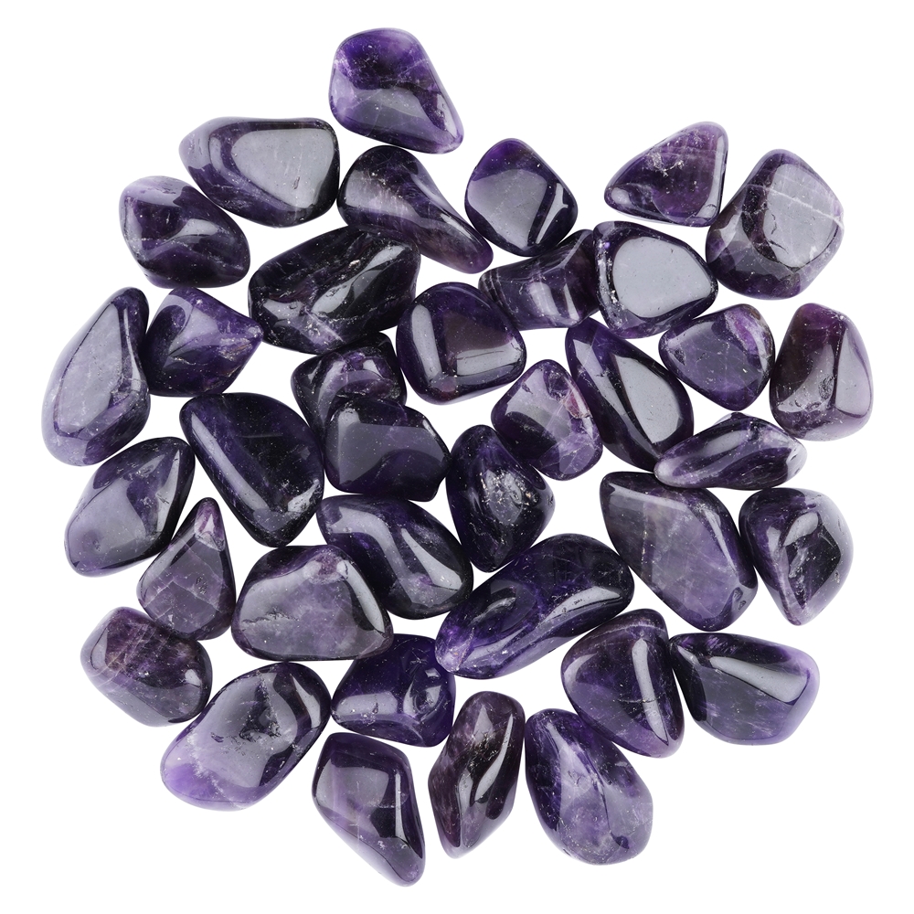 Amethyst (dark) tumbled stones, 2.3 - 3.6 cm (L)