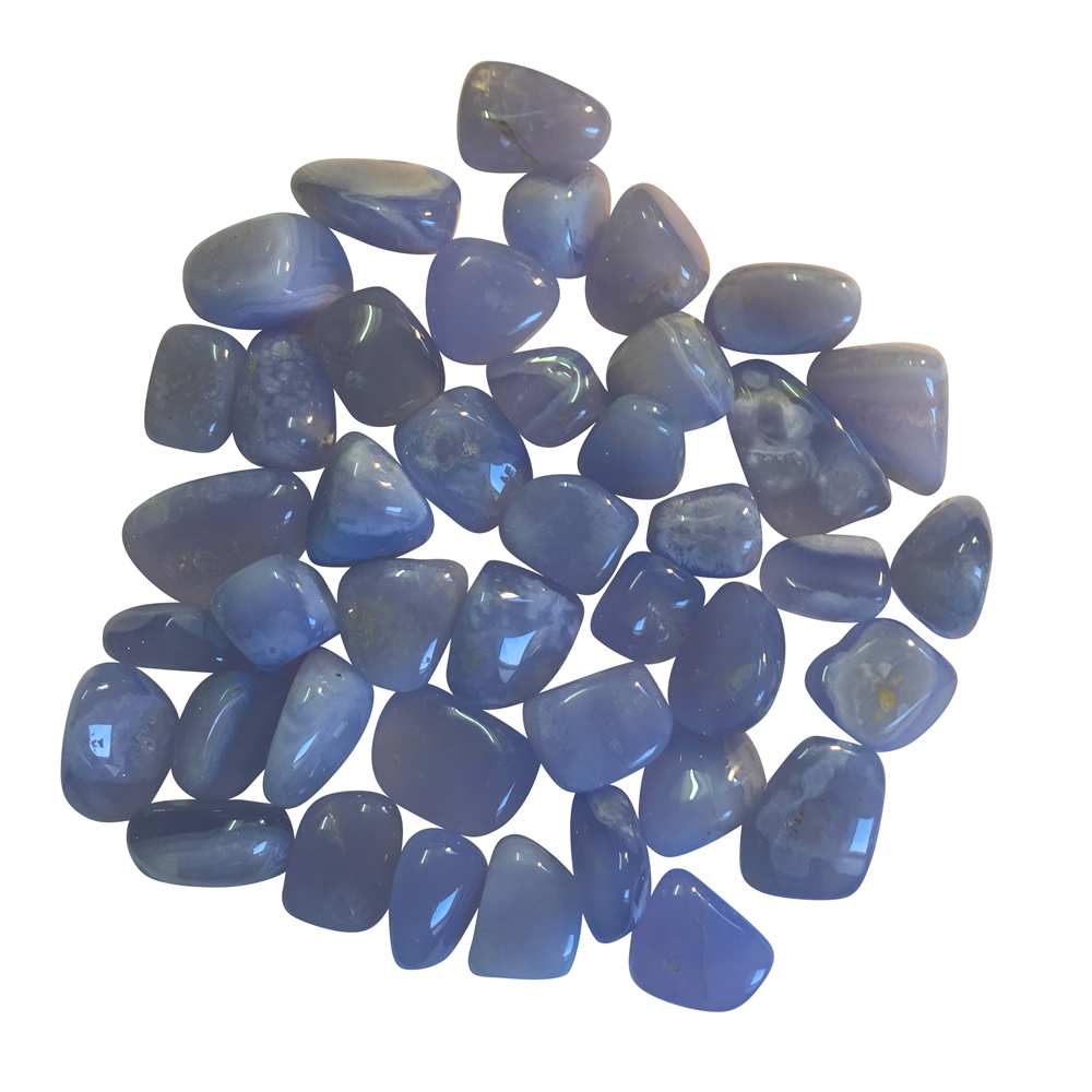 Trommelsteine Chalcedon (blau) extra, gemischte Größen