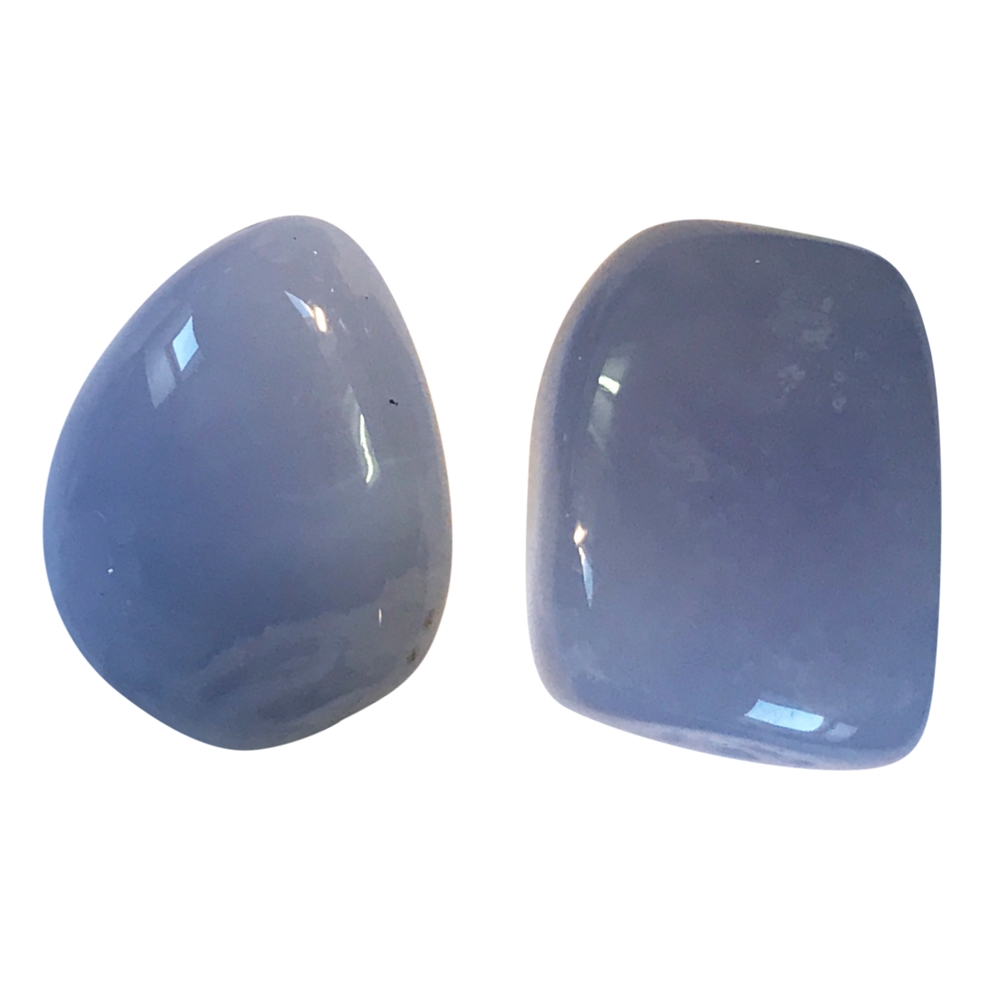 Trommelsteine Chalcedon (blau) extra, gemischte Größen