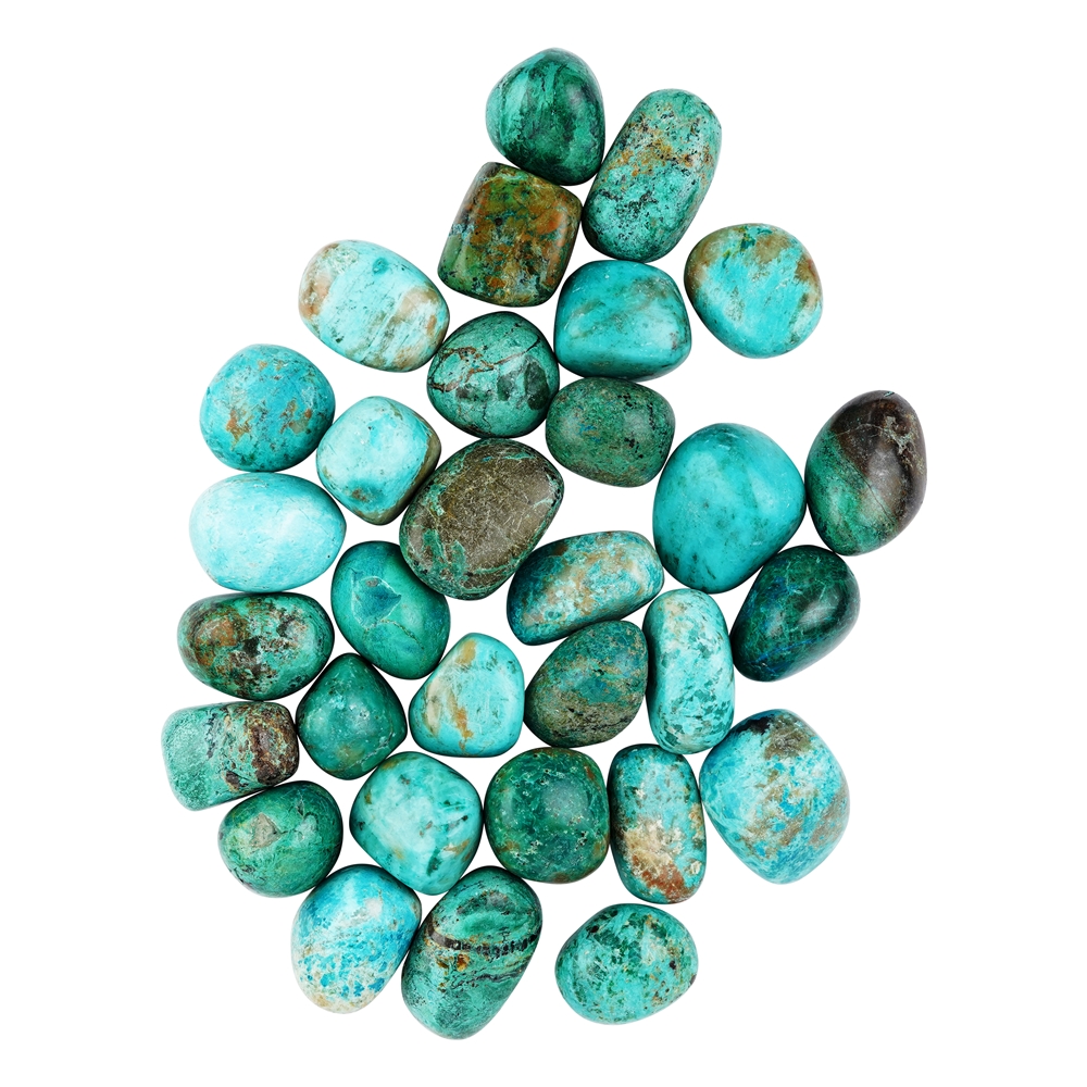 Pierre roulée Chrysocolle (tige) A, 2,5 - 3,5cm (L)