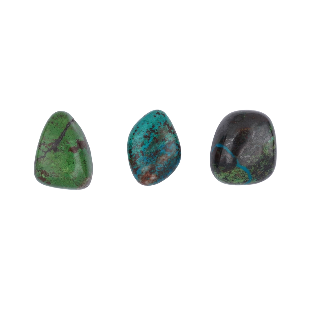 Pierres roulées Chrysocolle-Cuprit (stab.), 1,8 - 2,3cm (M)