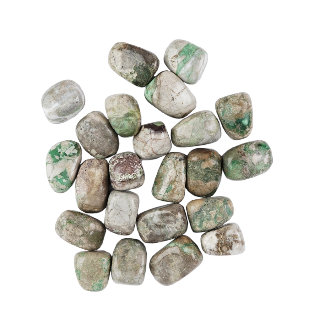 Piedras rodadas Variscita en matriz, 2.5- 3.2cm (XL)