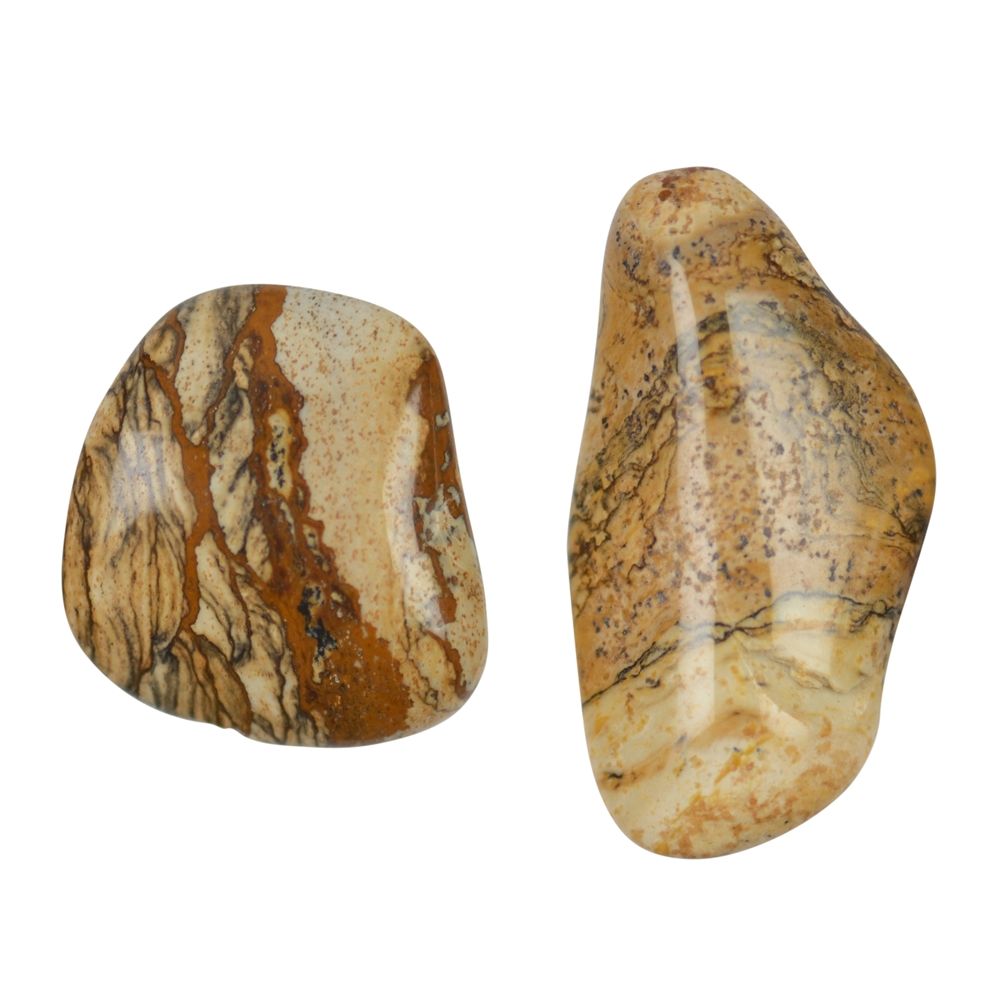 Trommelsteine Jaspis (Landschaftsjaspis), 3,5 - 4,5cm (L)