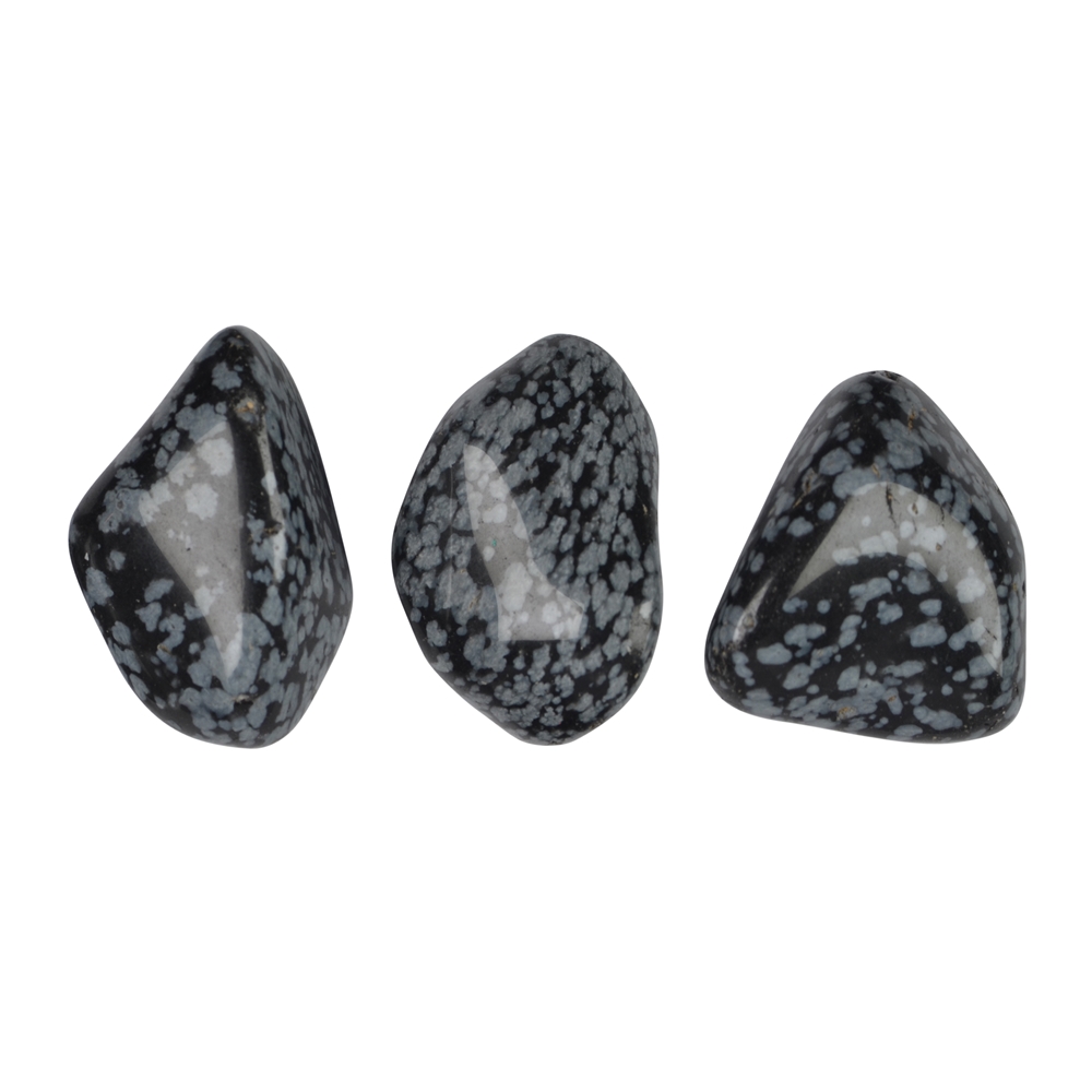 Pierre roulée Obsidienne (flocons de neige), 2,0 - 3,0cm (M)