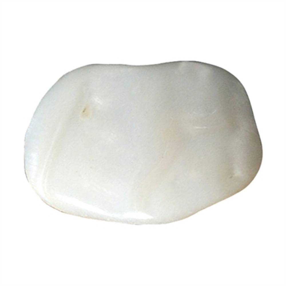Pietre burattate di madreperla (bianche), 1,0 - 1,5 cm (B1)