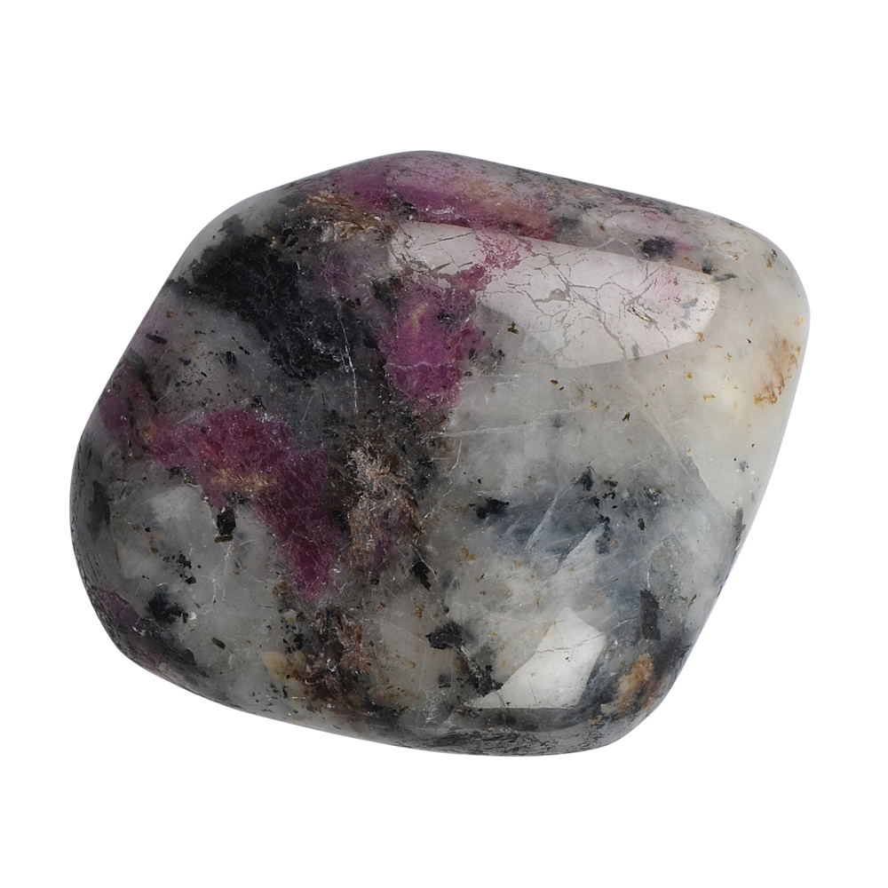 Eudialyte tumbled stones in syenite, 3.0 - 4.0 cm (XL)
