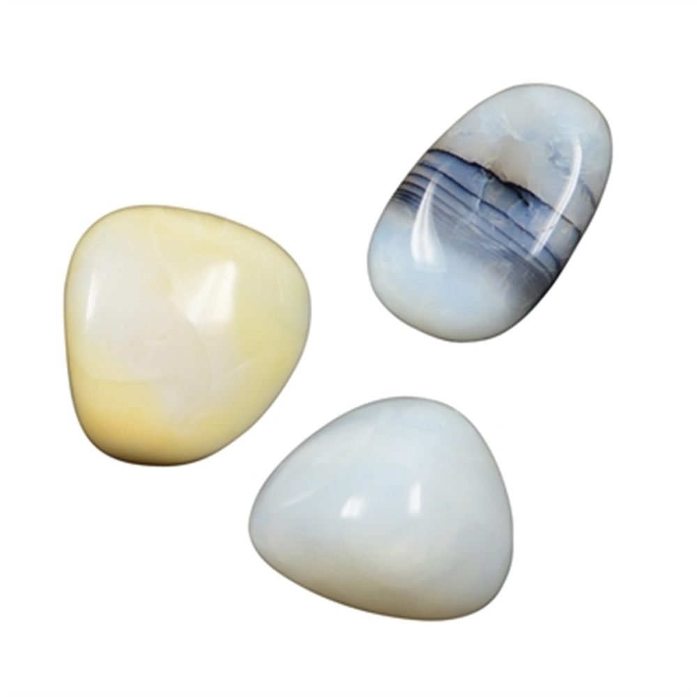 Trommelsteine Opal (weiß), 3,0 - 4,0cm (XL)