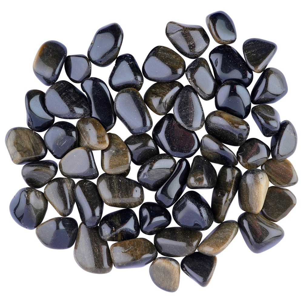 Trommelsteine Obsidian (Goldglanzobsidian), 2,5 - 3,0cm (L)