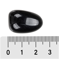 Pietra burattata di ossidiana (nera), 2,2 - 3,0 cm (L)