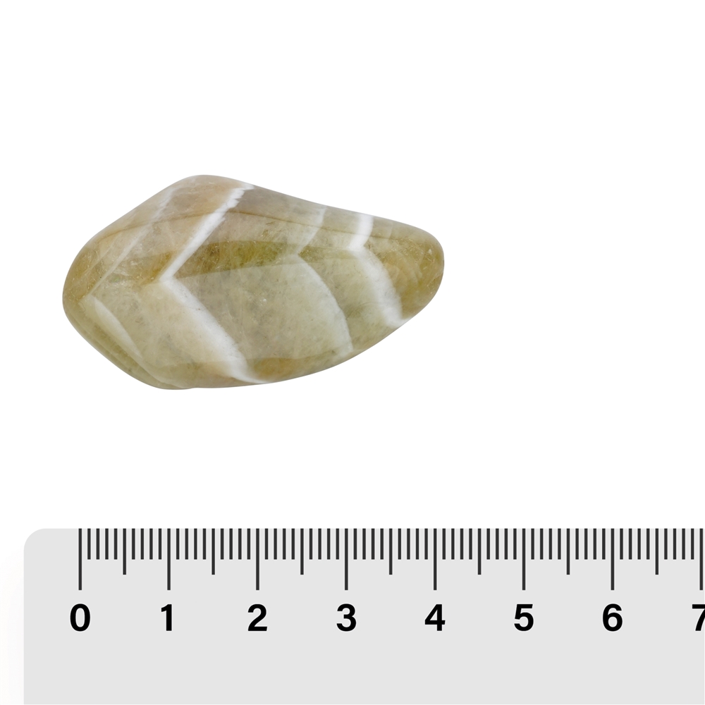 Pierre roulée Prasiolite verte (cuite), 4,0 - 5,0cm (XL)