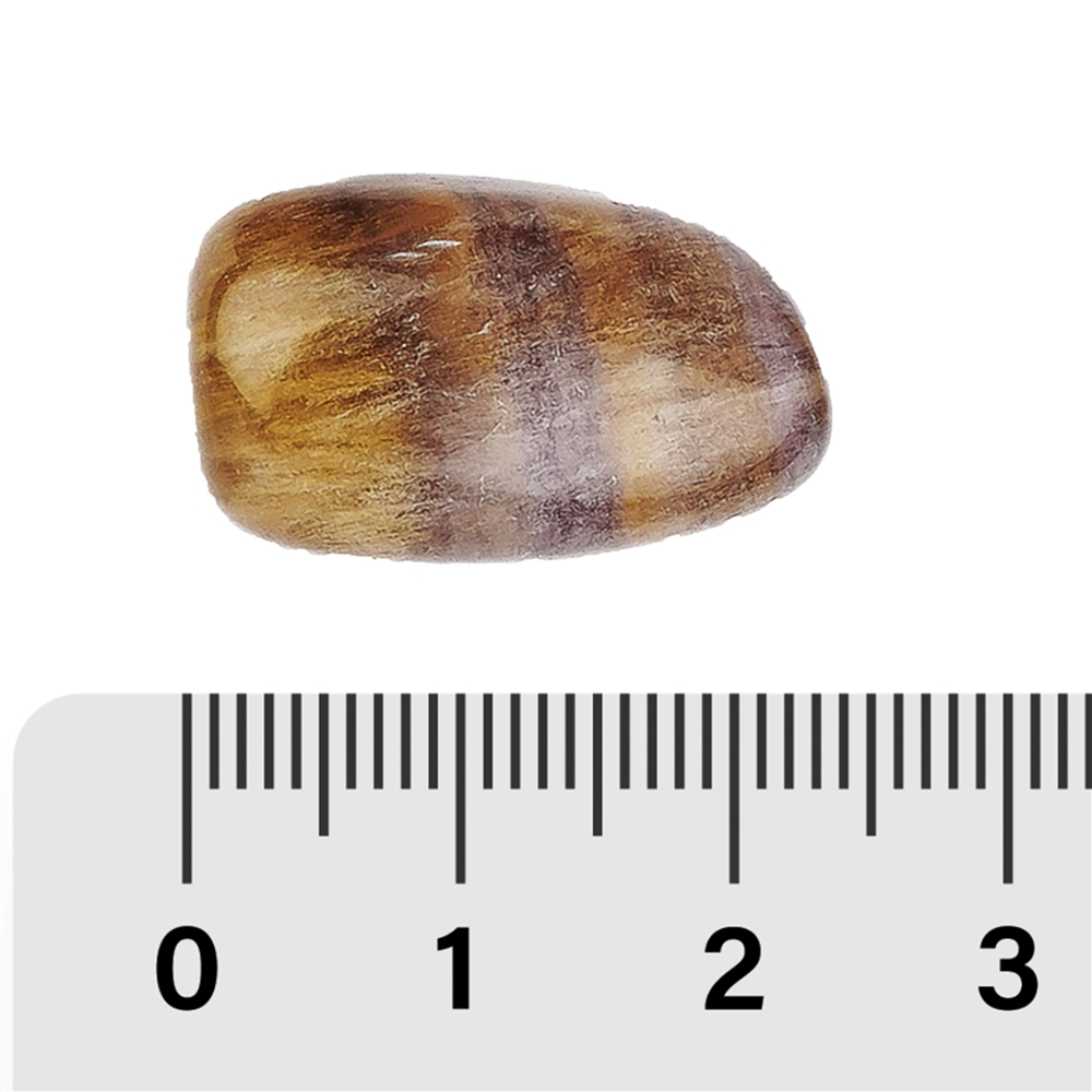 Pietra burattata fluorite (a bande gialle), 2,2 - 2,7 cm (L)