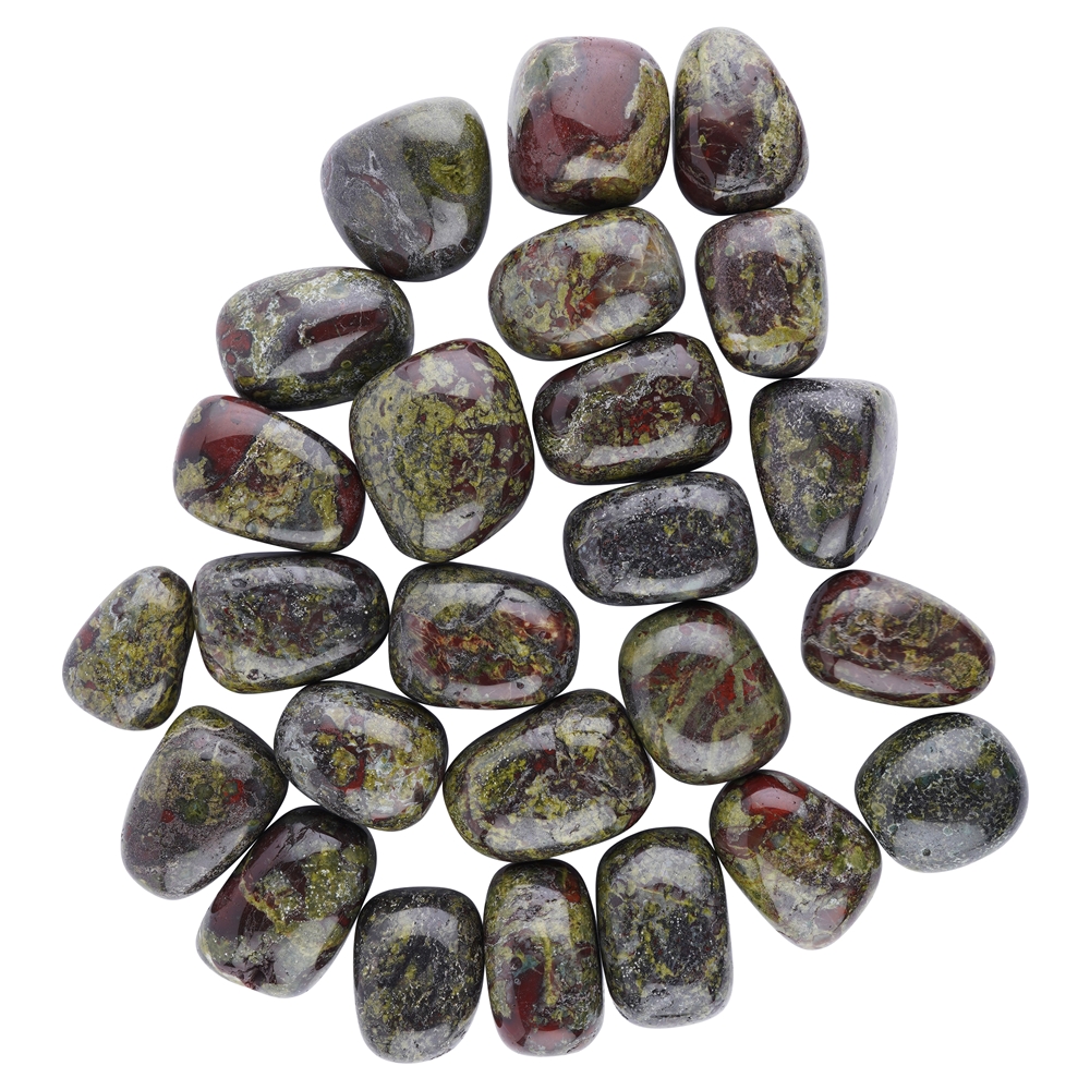 Pierre roulée Épidote-Quartzite (pierre de dragon), 2,5 - 3,0cm (L)