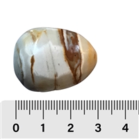 Pietra burattata sera riolite rossa, 2,8 - 3,2 cm (L), sfaccettata