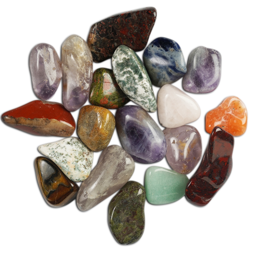 Colorful mixture of Tumbled Stones, 30 - 40mm (XL), Africa, 1kg