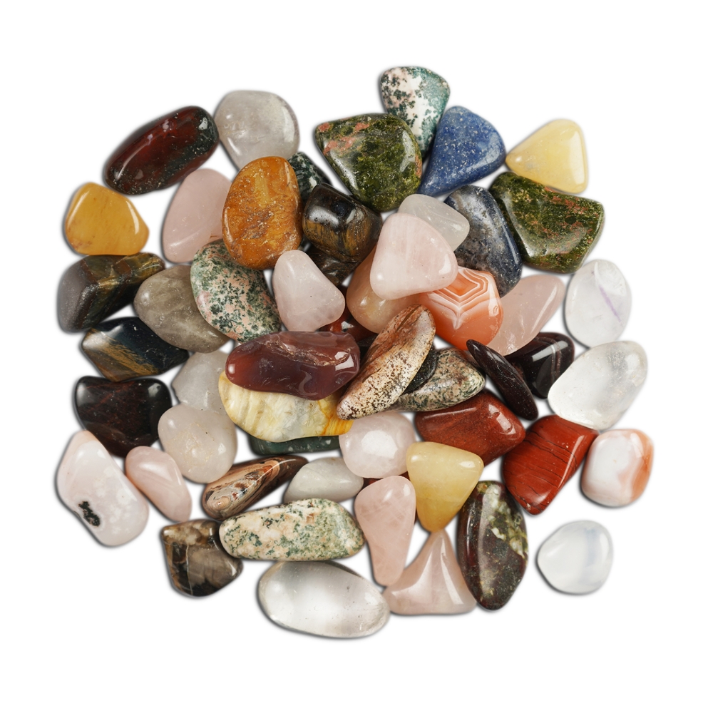 Miscela colorata di pietre burattate, 25 - 30 mm (L), Africa, 1 kg