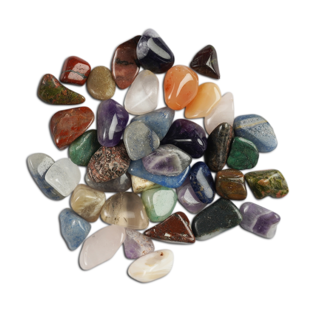 Colorful mixture of Tumbled Stones, 20 - 25mm (M), Africa, 1kg