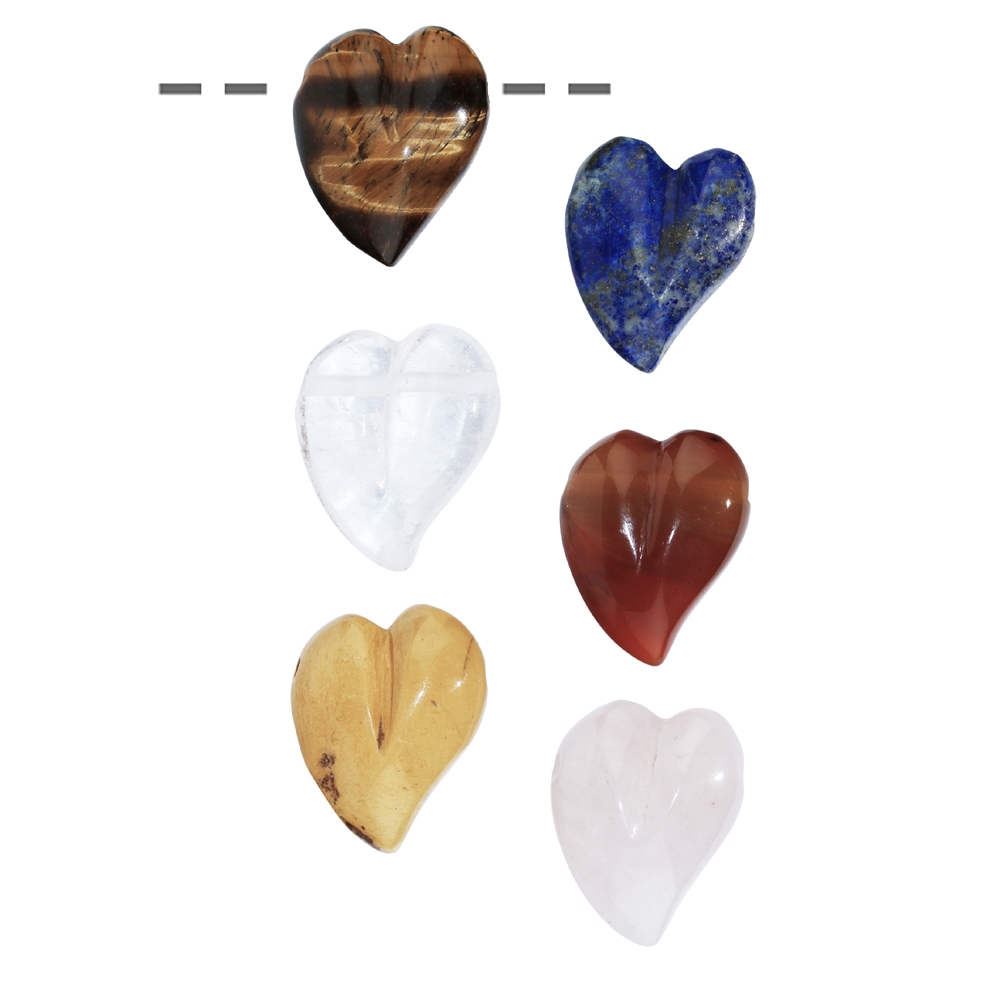 Swing hearts mixed stone varieties, 3,2cm (6 pcs./VE)