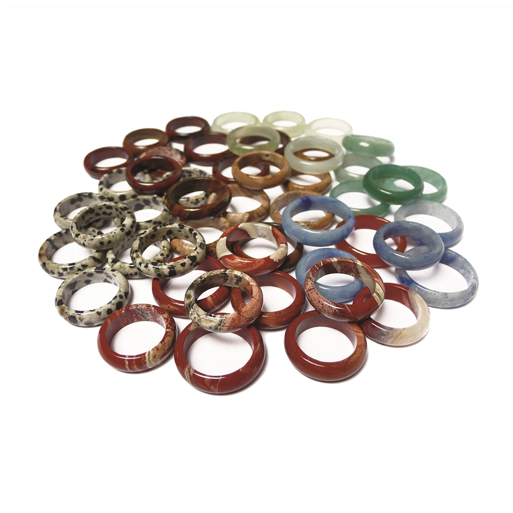 Stone rings, mixed sizes & varieties (50 pcs./VE)