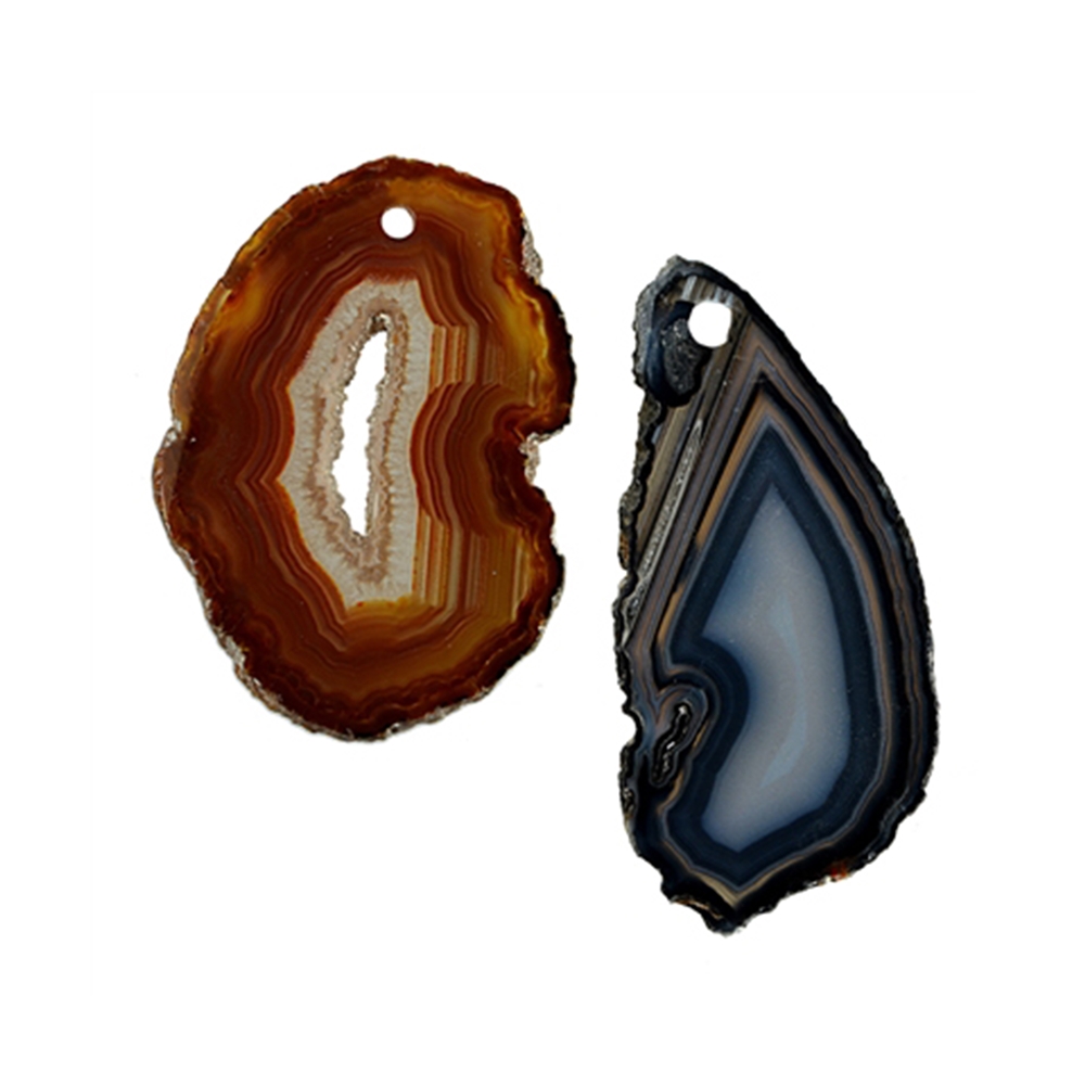 Disco di agata, forato anteriormente, 5,5 - 7,0 cm