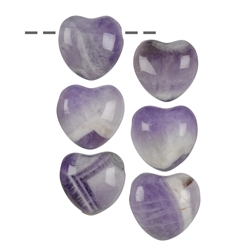 0401290624 Heart amethyst drilled, 2,5cm (6 pcs./VE) | wholesaler gems & healing stones