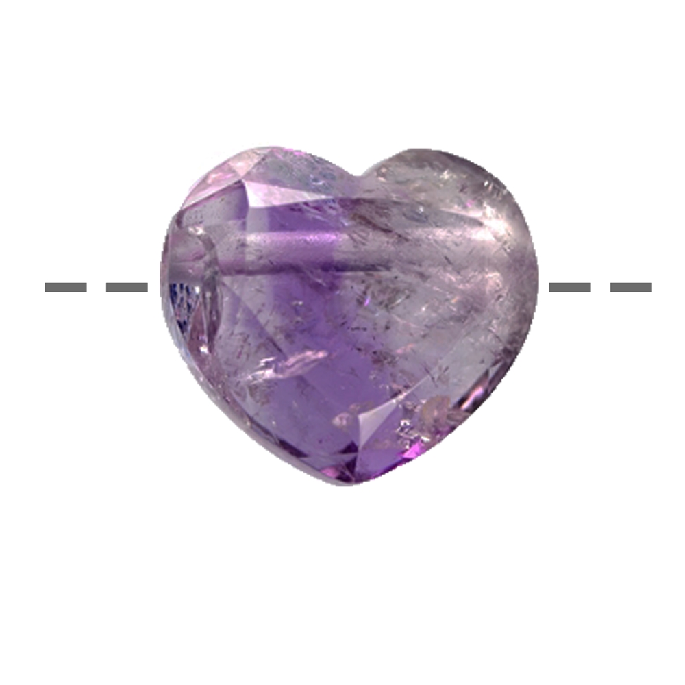 Heart amethyst faceted drilled, 2,5cm