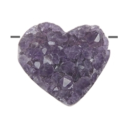 0401290649 Heart amethyst druzy drilled, 3.0 x 4.0cm | wholesaler gems & healing stones