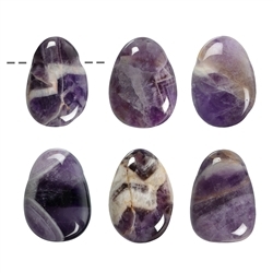 0401293002 Drilled amethyst tumbled stone, 2.2 - 3.0 cm | wholesaler gems & healing stones